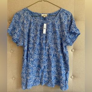 NEW WITH TAGS: Blue short-sleeve top from LOFT Outlet